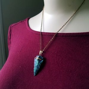 "Joyous Journey"- Rainbow Arrow Head Necklace